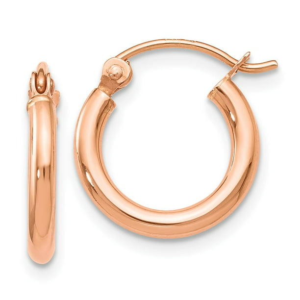 Leslie's Real 14kt Rose Gold-plated Polished Hoop Earrings 